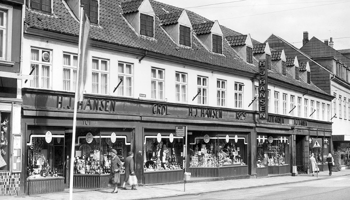 Gammelt billede af H.J. Hansen Vin Vestergade i Odense