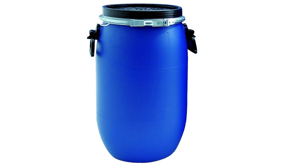 Plasttønde 60L hvid bigbag med H.J.Hansen Råstoffer logo på