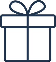 Gave_gift-blå-streg stregtegning af gave