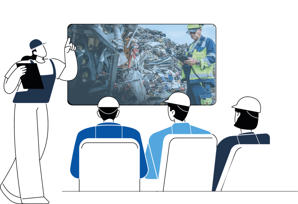 overhold spilleregler_video illustration - blå Stregtegning illustration af uddannelse og sikkerhed